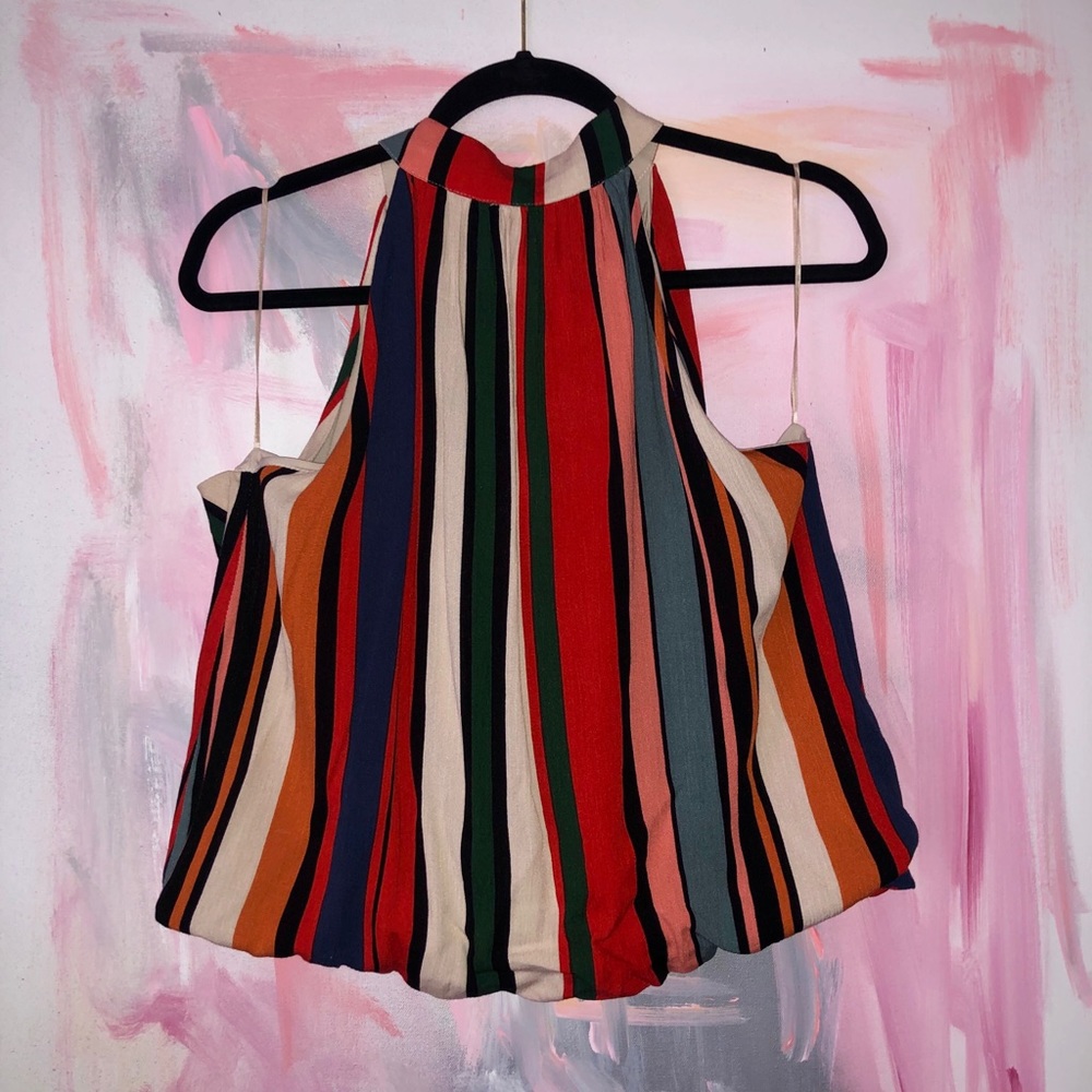 NWT Karlie high neck open back top